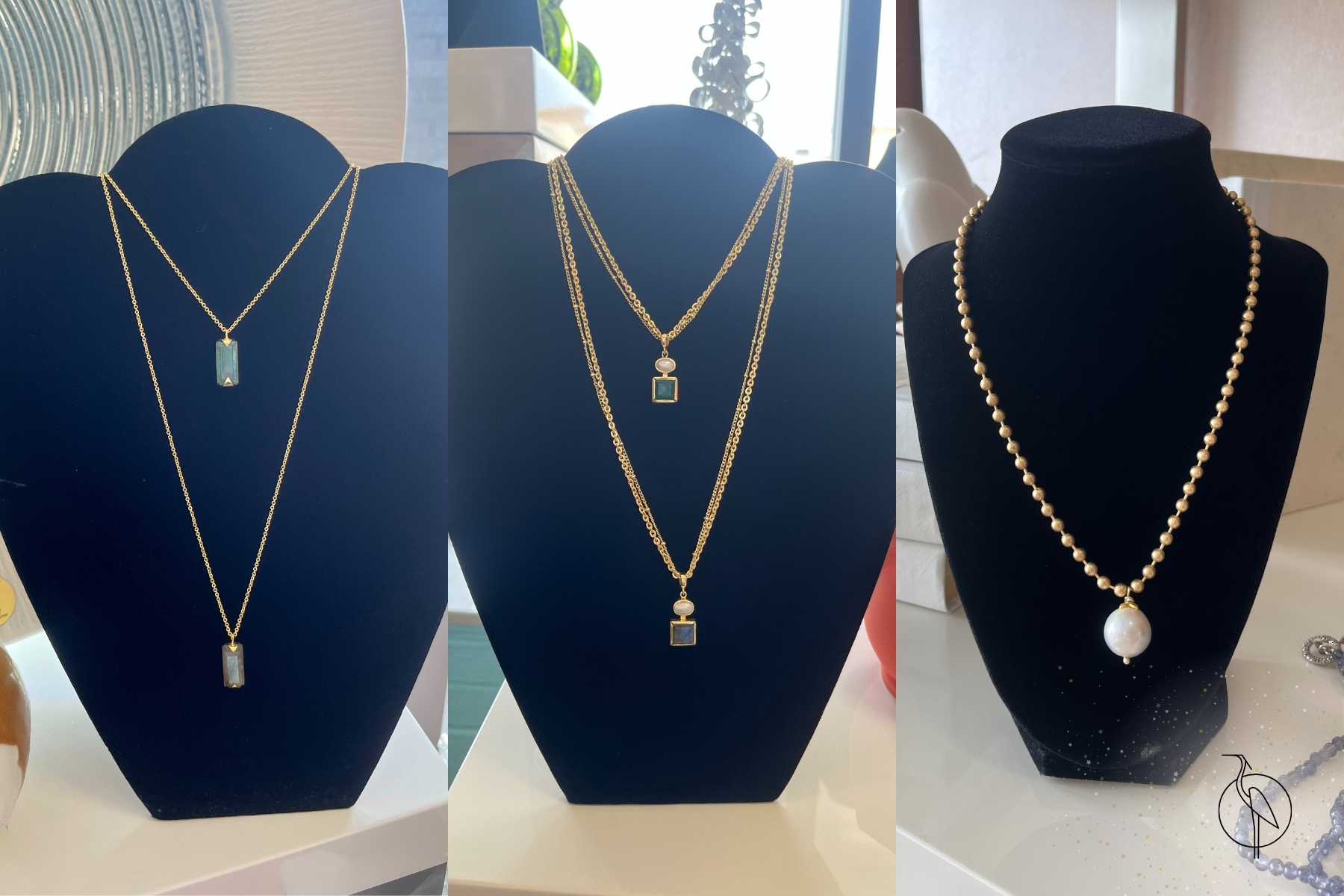 Necklaces Three necklaces in a collage